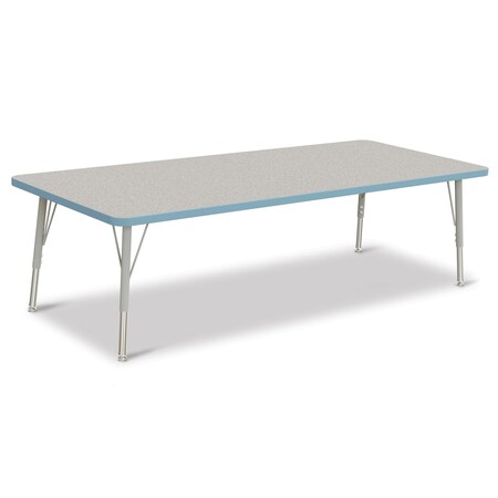 Jonti-Craft Berries Rectangle Activity Table, 30 in. x 72 in., E-height, Freckled Gray/Coastal Blue/Gray 6413JCE131